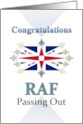 Congratulations RAF Passing Out Aircraft In Formation Union Jack card