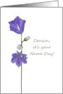 Name Day for Cousin Pretty Campanula Flowers card