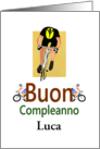 Buon Compleanno Birthday in Italian Cyclist Custom card