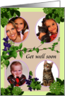 Get Well 4-Photocard Foliage and Florals in Green and Purple card