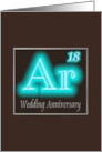 18th Wedding Anniversary Expression of Argon in its Chemical Form card