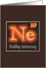 10th Wedding Anniversary Expression of Neon in its Chemical Form card