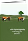 Sympathy on Loss of Husband Cows Grazing in Open Fields card