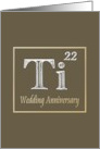 22nd Wedding Anniversary Expression of Titanium in its Chemical Form card