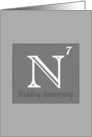 7th Wedding Anniversary Expression of Nitrogen in its Chemical Form card