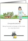 Camper Of The Week Young Girls By Campfire Log Cabin By Lake card