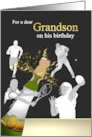 Adult Grandson Birthday Football Tennis Baseball Running Sports card