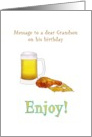 Adult Grandson Birthday Fried Chicken Corn Chips Beer card