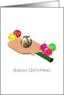 Pickleball Christmas Pickleball Pudding with Cream on Paddle card