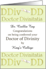 Conferred Doctor of Divinity Custom Graduate and Institution Name card