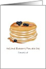 National Blueberry Pancake Day Stack of Delicious Pancakes card
