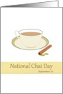 National Chai Day Cup of Chai Cinnamon Stick and Cardamon Pods card