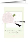 Belated Wedding Congratulations Bridal Bouquet and Groom’s Bow Tie card