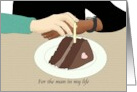 Gay Boyfriend’s Birthday Interracial Couple Clasping Hands and Cake card