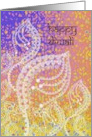 1st Diwali as Newlyweds Swirling Florals on Abstract Background card