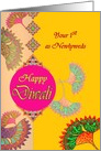 1st Diwali as Newlyweds, Abstract Florals in Vibrant and Soft Colors card