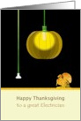 Thanksgiving for Electrician Pumpkin Ceiling Light Shade card