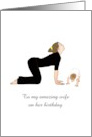 Birthday for Wife Who Loves Yoga Mom and Toddler Doing Yoga card