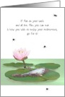 Retirement Retired Frog Flat On Its Back On A Water Lily Pad card
