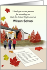 Back-To-School Night Thank You Parents, School Building Fall Colors card