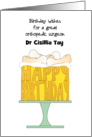 Custom Birthday for Orthopedic Surgeon Sugar Bones on Top of Cake card