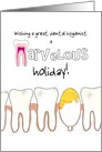Christmas for Dental Hygienist, Teeth and Bauble with Gold Filling card