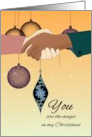 Christmas for Gay Boyfriend Interracial Couple Clasping Hands card