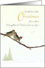 Daughter and Future Son in Law Two Birds Perched on Branch Christmas card