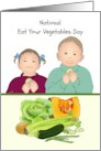 National Eat Your Vegetables Day Selection of Vegetables Kids Eating card