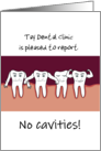 Custom Report Dental Clinic to Younger Patients No Cavities Hurrah card