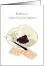 National Goat Cheese Month Cheese Crackers Plate with Goat Design card