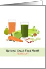 National Snack Food Month Juices Vegetables Nuts and Fruits card