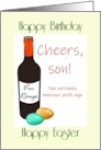 Adult Son’s Birthday on Easter Day Vin Rouge Improves with Age card