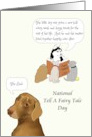 National Tell A Fairy Tale Day Dog Reading to Puppies card