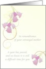 Loss of Estranged Mother 1st Year Soft Colored Abstract Florals card