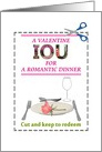 Fun Cut-Out IOU for Valentine’s Day Romantic Dinner For Her card
