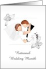 National Wedding Month Brides and Grooms on their Wedding Day card