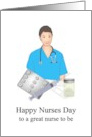Nurses Day for Female Nurse To Be Syringe and Medicines card