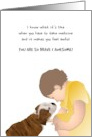 Pediatric Cancer Feel Better Puppy Comforting Child card