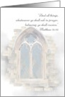 Prayer Card for Homeless Sketch of Church Stained Glass Window card
