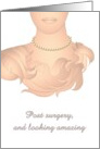Thyroid Surgery Profile of Lady’s Neck Wearing Pearls Get Well card