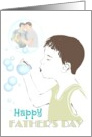 Gay Parents Father’s Day Dads Drinking Beer Son Blowing Soap Bubbles card