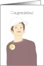 Becoming Big Brother Boy in T-shirt and Cap Congratulations card