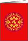Chinese New Year of the Rat Pretty Circular Design Rats and Florals card