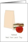 National Pack Your Lunch Day Packed Lunch in a Bag with Apple card