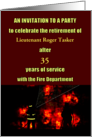 Firefighters in Action Firefighter Retirement Party Invite Custom card
