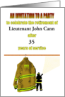 Firefighter and Jacket Retirement Party Invite Custom Name and Years card
