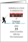 Party Invitation Firefighter Retiring Custom Name and Service Years card