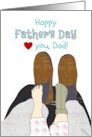 Father’s Day from Young Son Father and Son with Legs Up on Stool card