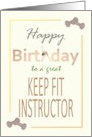 Thank You Keep Fit Instructor Lady Exercising Pair of Dumbbells card